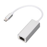 Adaptateur ethernet usb c vers rj45 ethernet argent, convertisseur de transmission stable pour macbook ...