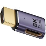 Adaptateur d'extension hdmi mle vers hdmi 2. 1 femelle plat horizontal a gauche coud a 90 degrs uhd ...