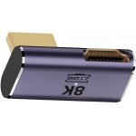Adaptateur d'extension hdmi mle vers hdmi 2. 1 femelle  profil bas vertical  90 degrs uhd coud vers ...
