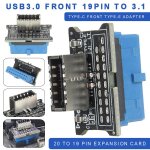 Adaptateur extension usb 3. 0 19 broches vers type - e 20 broches, pour carte m�re de haute qualit�, ...