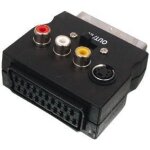 Adaptateur avec fiche pritel gigogne et fiche rca x3 femelle + s video femelle avec inter inetout