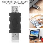 Adaptateur firewire ieee 1394 6 broches femelle vers usb 2. 0 type a m�le, t�l�phones mobiles, lecteur ...