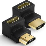 Adaptateur hdmi coud, 2 pcs 8k@60hz 90 / 270 degrs mle vers femelle angle droit avec connecteurs plaqus ...