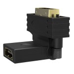 Adaptateur hdmi femelle vers dvi mle design coud et rotatif 360 plaqu or