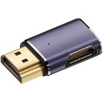 Adaptateur hdmi mle vers hdmi 2. 1 femelle plat a angle droit horizontal 90 degrs uhd prend en charge ...