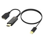 Adaptateur hdmi mle vers femelle, 4k x 2k @ 60hz, port d'affichage dp, convertisseur, aliment par usb ...