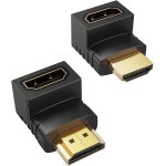 Adaptateur hdmi m�le vers femelle, cablecreation lot de 2 convertisseurs d'angle vers le haut � 90 et ...