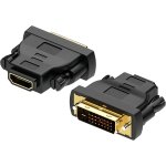 Adaptateur hdmi vers dvi - bidirectionnel - dvi - d mle dual link vers hdmi femelle - convertisseur ...