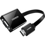 Adaptateur hdmi vers vga 1080p avec sortie audio et micro usb cble d'alimentation, noir