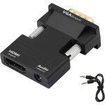 Adaptateur hdmi vers vga avec audio 1080p hdmi femelle vga mle adaptateur convertisseur 3, 5 mm cble ...