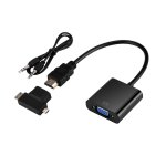 Adaptateur hdmi vers vga avec cble audio, connecteur micro mini hdmi de type t pour ps3, ps4, xbox360, ...