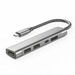 Adaptateur hub 5 en 1 usb - c, 3. 5mm, jack audio, usb 2. 0 type c 60w pd, station d'accueil pour ordinateur ...