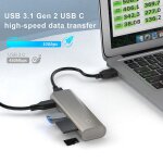 Adaptateur hub 6 en 1 usb 3. 1 gen2, 10gbps, type c, extension de disque dur pour carte tf Adaptateur hub 6 en 1 usb 3. 1 gen2, 10gbps, type c, extension de disque dur pour carte tf