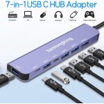 Adaptateur hub 7 en 1, hub usb c avec 2 ports de données usb - c, usb 3. 0 et 4usb2. 0, adaptateur multiport ... Adaptateur hub 7 en 1, hub usb c avec 2 ports de données usb - c, usb 3. 0 et 4usb2. 0, adaptateur multiport ...