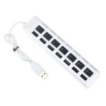 Adaptateur hub 7 ports led usb 2. 0 commutateur marche / arrt pour ordinateur portable pc wh