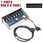 Adaptateur hub usb 3. 0 a 7 ports, 5 gbps, haute vitesse, connecteur d'extension du panneau avant pour ... Adaptateur hub usb 3. 0 a 7 ports, 5 gbps, haute vitesse, connecteur d'extension du panneau avant pour ...