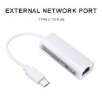 Adaptateur internet rj45 blanc type - c / usb - c vers ethernet lan, pour macbook et appareils de type ...