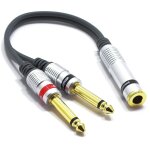 Adaptateur jack 6, 35 stro femelle vers 2x jack 6, 35mm mono ts mle splitter cble distributeur y ...