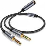 Adaptateur jack audio stro 3, 5mm, audio double jack adaptateur splitter y micro casque, 3. 5mm femelle ...