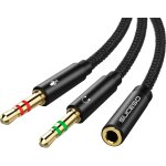 Adaptateur jack audio stéréo 3, 5mm adaptateur micro casque câble en nylon tressé splitter adaptateur ... Adaptateur jack audio stéréo 3, 5mm adaptateur micro casque câble en nylon tressé splitter adaptateur ...