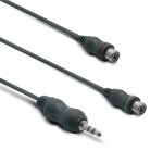 Adaptateur jack st�r�o 3, 5 mm fem. / 2 rca fem 0, 1 m