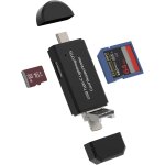 Adaptateur lecteur de carte sd micro sd vers usb c lightning micro usb pc (4in1)pour iphone 15 pour ipad ...
