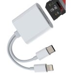 Adaptateur lecteur de carte sd usb c lightning(2 en 1)pour apple iphone 15 14 cble pour ipad micro sd ...