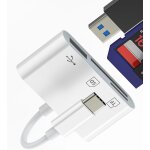 Adaptateur lecteur de cartes usb c 3 en 1 otg sd micro sd pour apple iphone 16 15 pour ipad macbook ordinateur ...