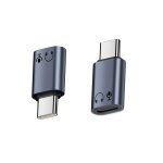 Adaptateur lightning femelle vers usb - c m�le en aluminium - ecouteurs hifi gris