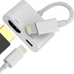 Adaptateur lightning hdmi jack pour iphone 14 13 pro max pour ipad tv cable (2en1) chargeur certifi ...
