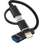 Adaptateur lightning usb c prise 2 en 1 pour apple iphone 15 pro max macbook air pour ipad compatible ...