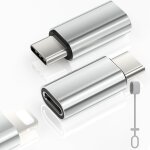 Adaptateur lightning vers usb c, 2 pices adaptateur lightning femelle vers usb c mle pour iphone 16 ...