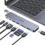 Adaptateur mac hdmi, hub usb c 8 en 2 adaptateur pour macbook pro / air avec hdmi 4k thunderbolt 3 100w ...