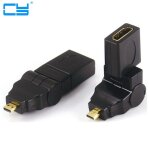 Adaptateur micro hdmi m�le � hdtv femelle, rotation r�glable de 360 degr�s, convertisseur pivotant