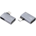Adaptateur micro usb otg a angle gauche et droit a 90 degrs, prend en charge les cls usb, les disques ...