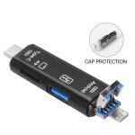 Adaptateur multifonction 5 en 1 usb 2. 0 type - c / usb / micro / usb / tf / sd, lecteur de cartes mmoire ...