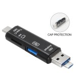 Adaptateur multifonction 5 en 1 usb 2. 0 type - c / usb / micro / usb / tf / sd, lecteur de cartes mmoire ...