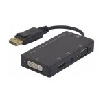 Adaptateur multiple displayport mle vers dvi + vga + hdmi 0, 23 m noir