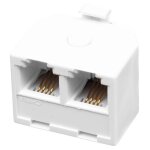 Adaptateur mural et séparateur modulaire pour téléphone fixe, 2 voies 6p4c rj11 Adaptateur mural et séparateur modulaire pour téléphone fixe, 2 voies 6p4c rj11