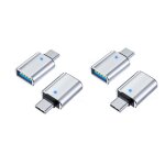 Adaptateur otg type - c avec led - pack de 4, usb 3. 0 5gbps, alliage d'aluminium, compatible avec apple, ...
