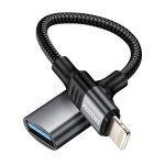 Adaptateur otg iphone lightning m�le vers usb femelle swissten noir