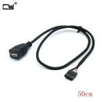 Adaptateur de panneau femelle usb 2. 0 5 broches, c�ble d'extension de donn�es 30cm pour imprimante et ...