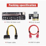 Adaptateur pci e riser ver 009s plus express, 1x4x8x16x, usb 3. 0, carte sata 15 broches � 6 broches, ...