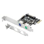 Adaptateur pci express ps2 ps / 2 pour clavier et souris, carte d'extension avec connecteur d'alimentation ...