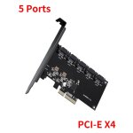Adaptateur pcie 1x sata 5 / 8 ports pcie x 1 / 4 vers sata 3. 0, 6 gbps, carte d'extension de d�bit d'interfac ...