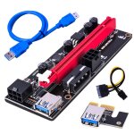 Adaptateur pcie riser 009 express 1x 4x 8x 16x, extension pci e usb riser 009s gpu double 6 broches, ...
