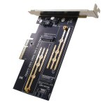 Adaptateur pcie vers m. 2, sata m. 2 m key nvme ssd ngff vers pcie 4x, carte riser � double canal