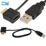 Adaptateur portable mle vers femelle, compatible hdmi, avec rallonge usb 2. 0, cble d'alimentation, ...