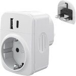 Adaptateur prise anglaise - prise anglaise adaptateur francais avec 1 usb et 1 type - c, adaptateur type ...