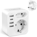 Adaptateur prise anglaise, prise anglaise adaptateur francais avec 3 usb - a et 1 usb - c, adaptateur ...